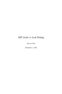 MIT Guide to Lock Picking