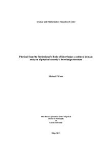 Physical Security Professional's Body of Knowledge- a cultural domain analysis of physical security’s knowledge structure